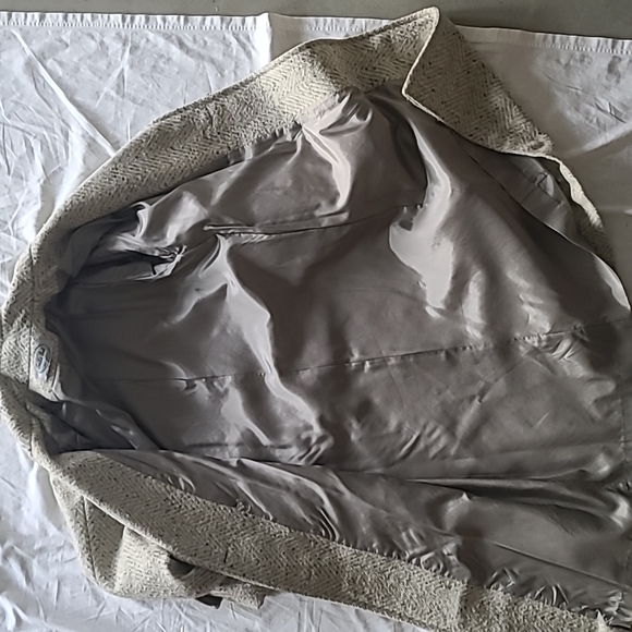 Tweed gray & cream vintage wool blend trench coat. Freddi Gail made in U… - Picture 12 of 14